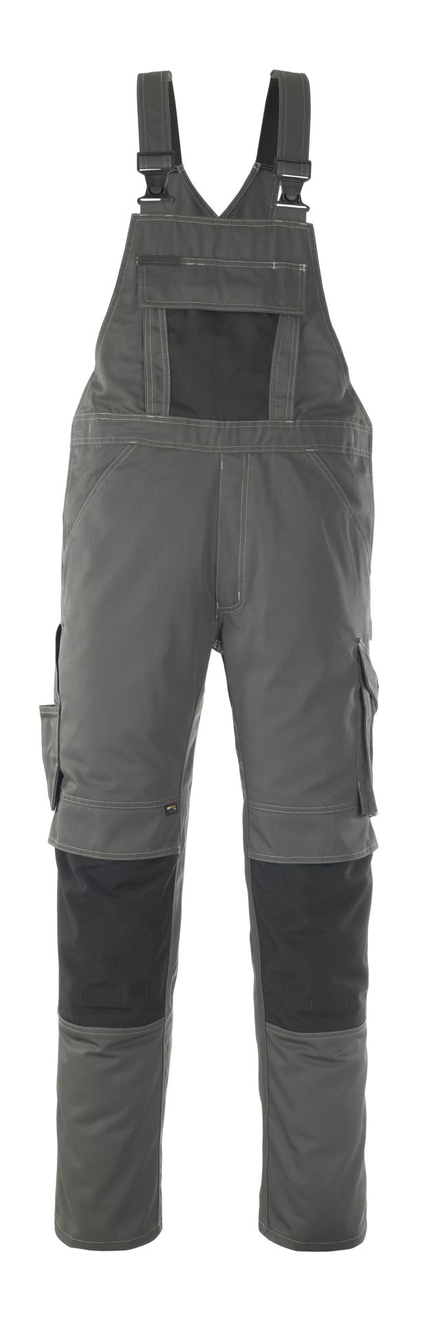 Latzhose mit Knietaschen UNIQUE Dunkelanthrazit/Schwarz 76C48