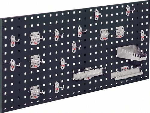 Lochplatte B450xL1000mm grau 18 tlg.RASTERPLAN