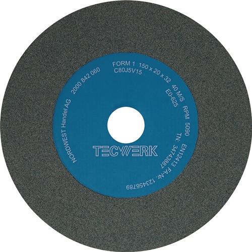 Schleifbockscheibe Ø150xB20x32mm 80 Form A SCg TECWERK