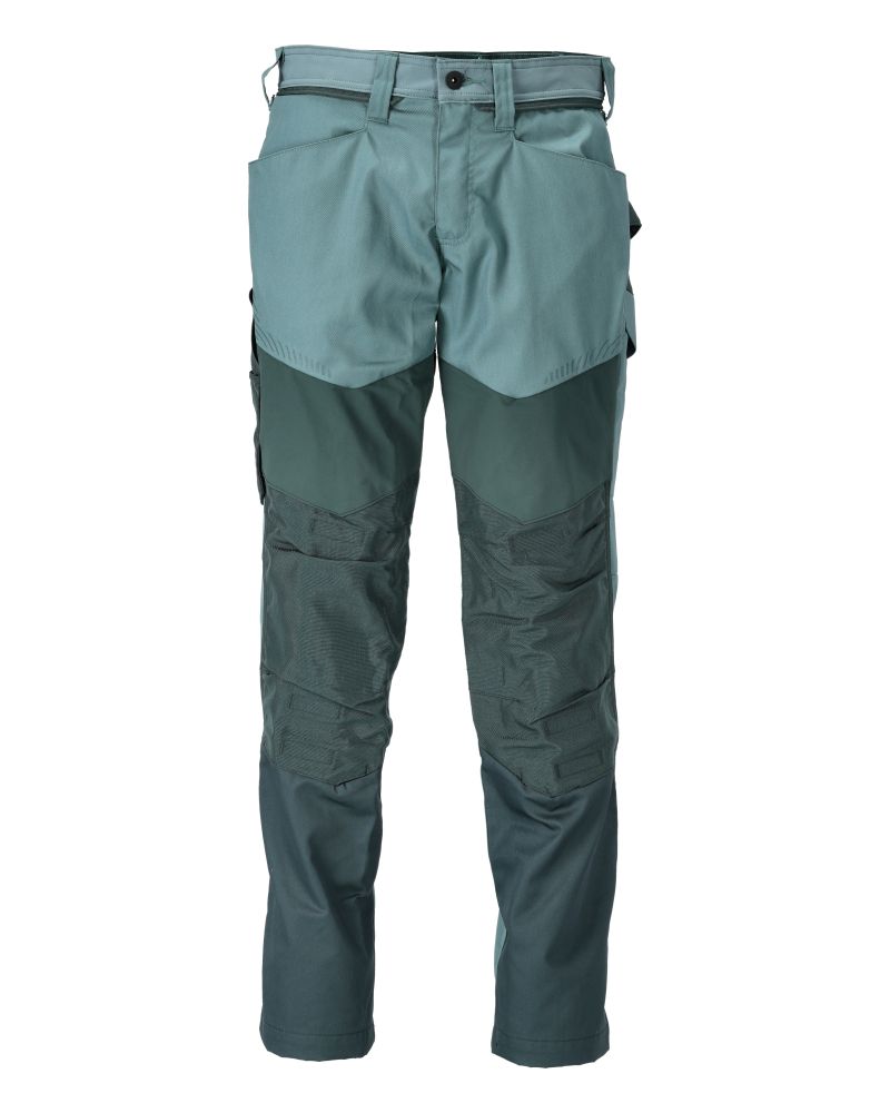 Hose mit Knietaschen CUSTOMIZED Hell Waldgrün/Waldgrün 82C46