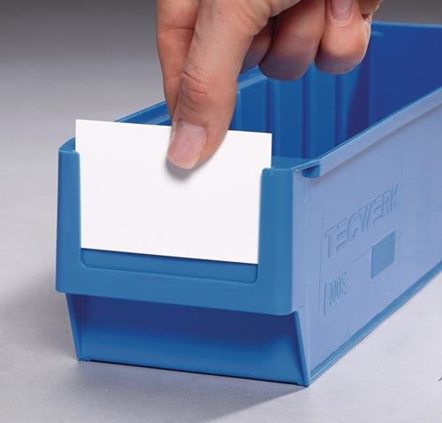 Etikett weiß f.Regallagerkasten B.183mm 100St./Btl.TECWERK