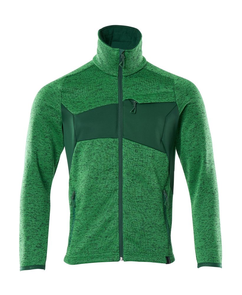Strickpullover mit Reißverschluss ACCELERATE Grasgrün/Grün XL