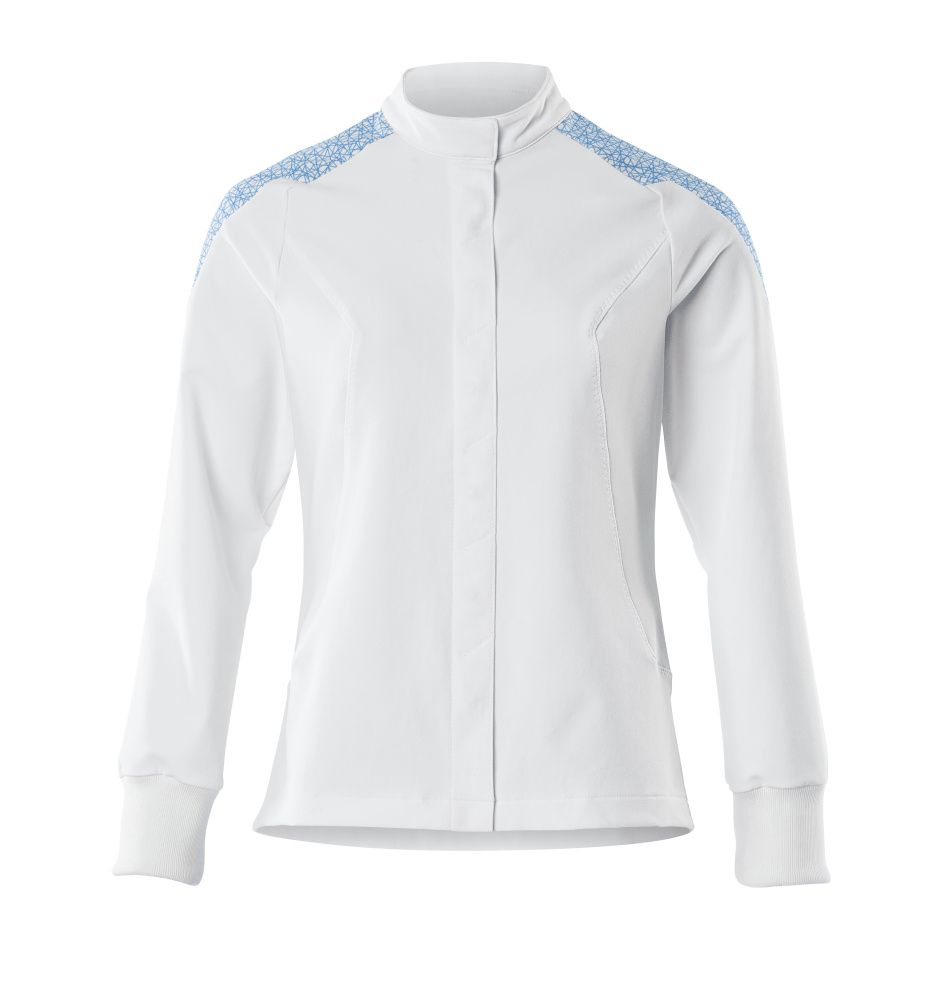 Damen-Passform Jacke FOOD & CARE Weiß/Azurblau M