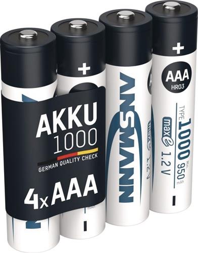 Akkuzelle 1,2 V 1000 mAh R03-AAA-Micro HR03 4 4St./Blister ANSMANN