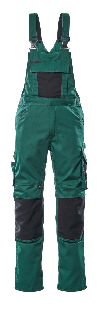 Latzhose mit Knietaschen UNIQUE Grün/Schwarz 76C48