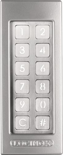 Zugangs-Tastatur Slimstone-2- Codetast.Schutzklasse IP65 silber Bel.Ja