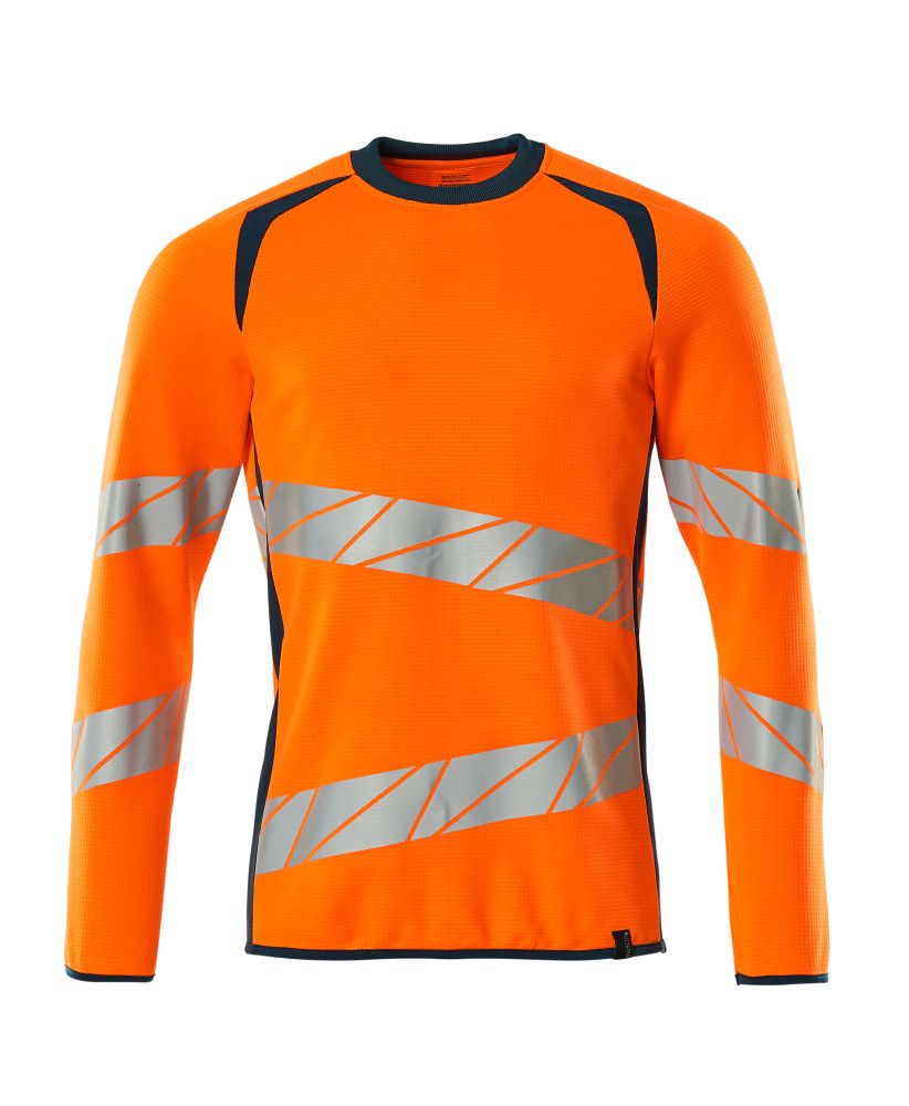 Sweatshirt ACCELERATE SAFE Hi-vis Orange/Dunkelpetroleum XL ONE