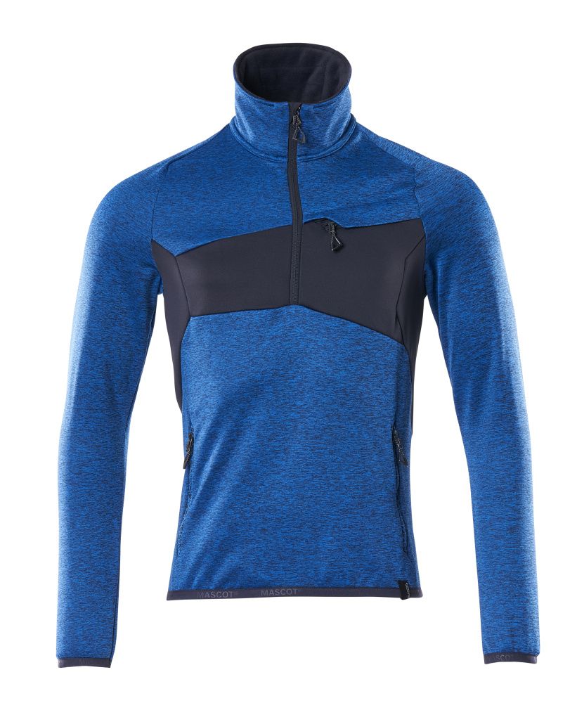 Fleecejacke mit kurzem Reißverschluss ACCELERATE Azurblau/Schwarzblau 4XL