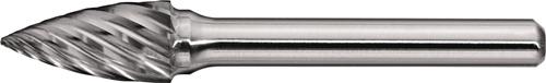 Frässtift SPG INOX D.10mm Kopf-L.20mm Schaft-D.6mm HM Verz.Normal,fein TECWERK