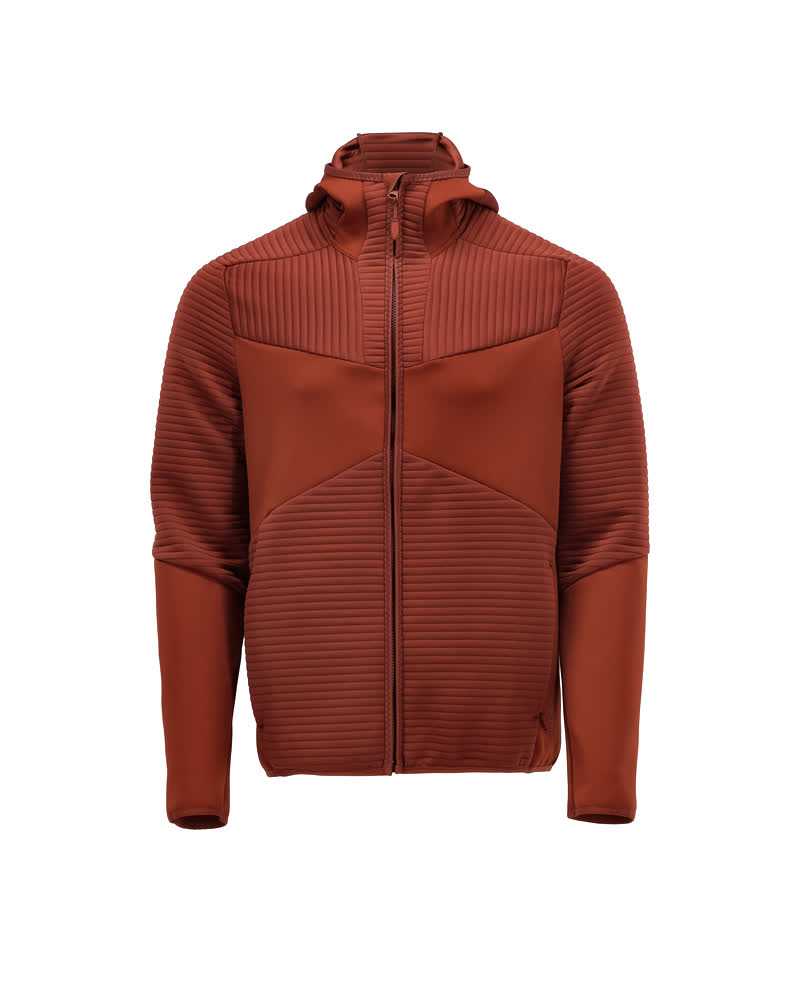 Fleece Kapuzensweatshirt mit Reißverschluss CUSTOMIZED Herbstrot 2XL