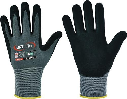 Handschuh OPTIMATE Gr.10 grau/schwarz EN 420/EN 388 PSA II OPTIFLEX
