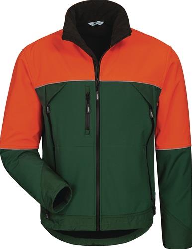 Waldarbeiter-Softshelljacke SANDDORN Gr.L grün/orange ELYSEE