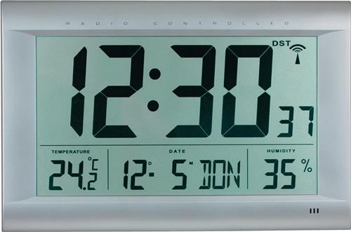 Funk-Digitaluhr Funkuhr Ku.mattsilber 1,5V Zahlen