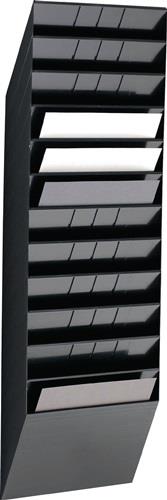 Prospekthalter H1045xB348xT95mm Anz.Fächer 12 A4 quer Polystyrol schwarz DURABLE