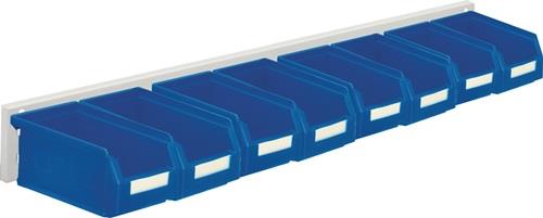 Sichtlagerkastenset H100xB920xT180mm Stahlblech/Polyethylen Ku.-besch.blau