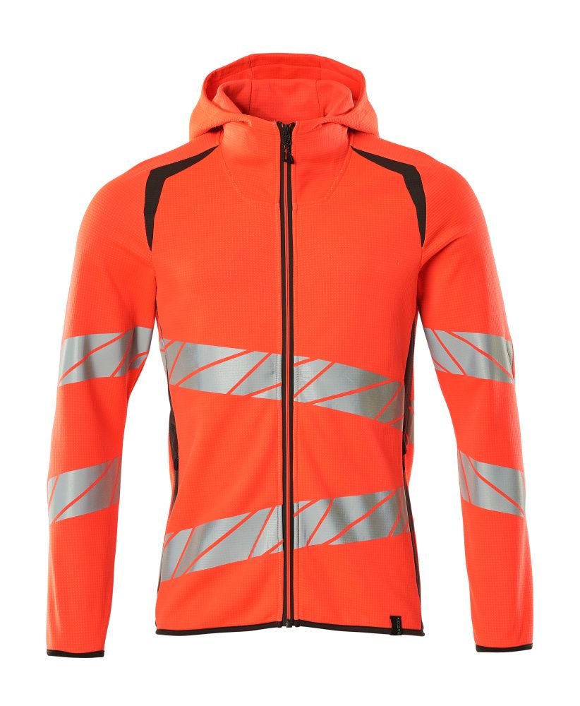 Kapuzenpullover mit Reißverschluss ACCELERATE SAFE Hi-vis Rot/Dunkelanthrazit XS