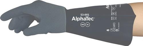 Chemiehandschuhe AlphaTec 53-001 Gr.10 grau/schwarz EN 388,EN 374,EN 407 6 PA