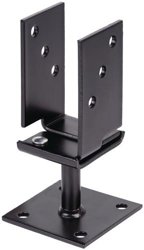 U-Pfostenträger 71x110x70x70xmm verzinkt,schwarz ku.-besch.z.Schr.GAH