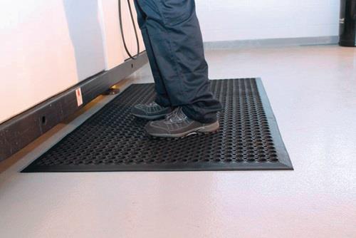 Arbeitsplatzbodenbelag Fertigmatte L1500xB900xS10mm schwarz Gum.COBA