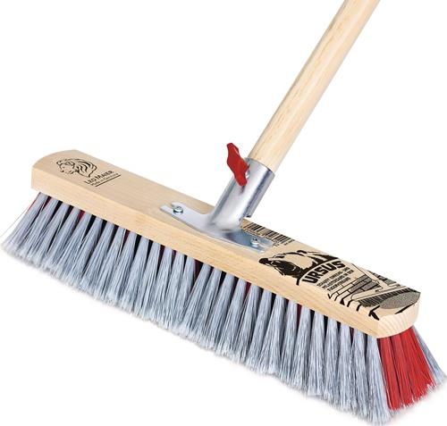 Besen URSUS Kunststoff/Holz L.400mm PP Borsten grau,Stielhalter PEGGY PERFECT