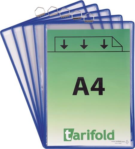 Klarsichttasche PVC reflexionsfrei DIN A4 blau 5St./Btl.TARIFOLD