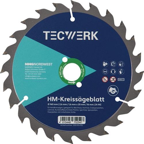 Handkreissägeblatt AD 160mm Z.24 WZ Schnitt-B.2,6mm TECWERK