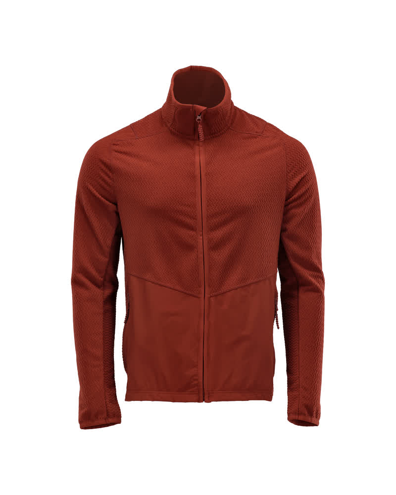 Microfleece Pullover mit Reißverschluss CUSTOMIZED Herbstrot 4XL