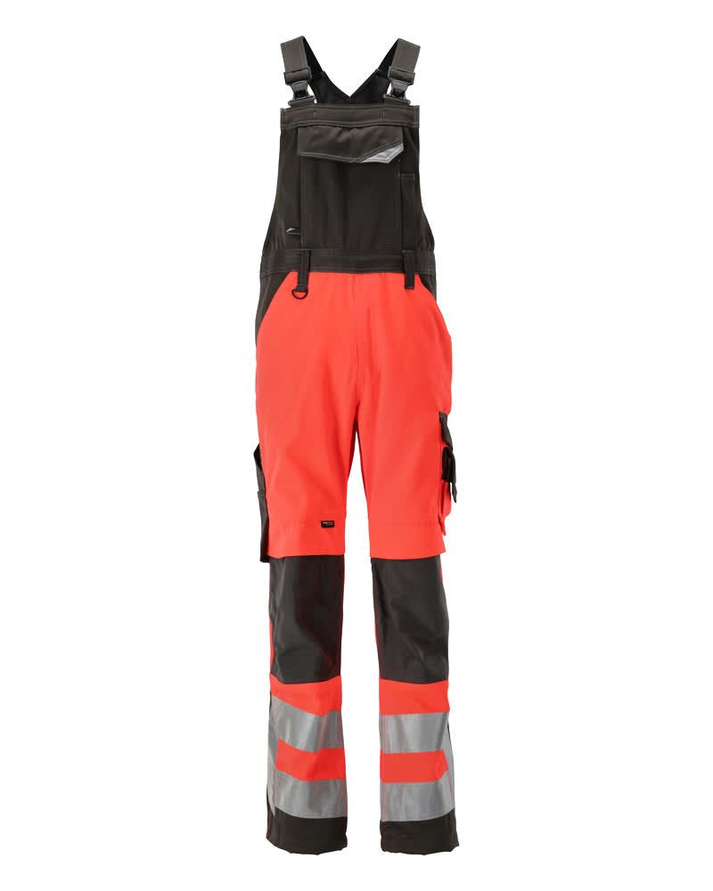Latzhose mit Knietaschen SAFE SUPREME Hi-vis Rot/Dunkelanthrazit 82C52