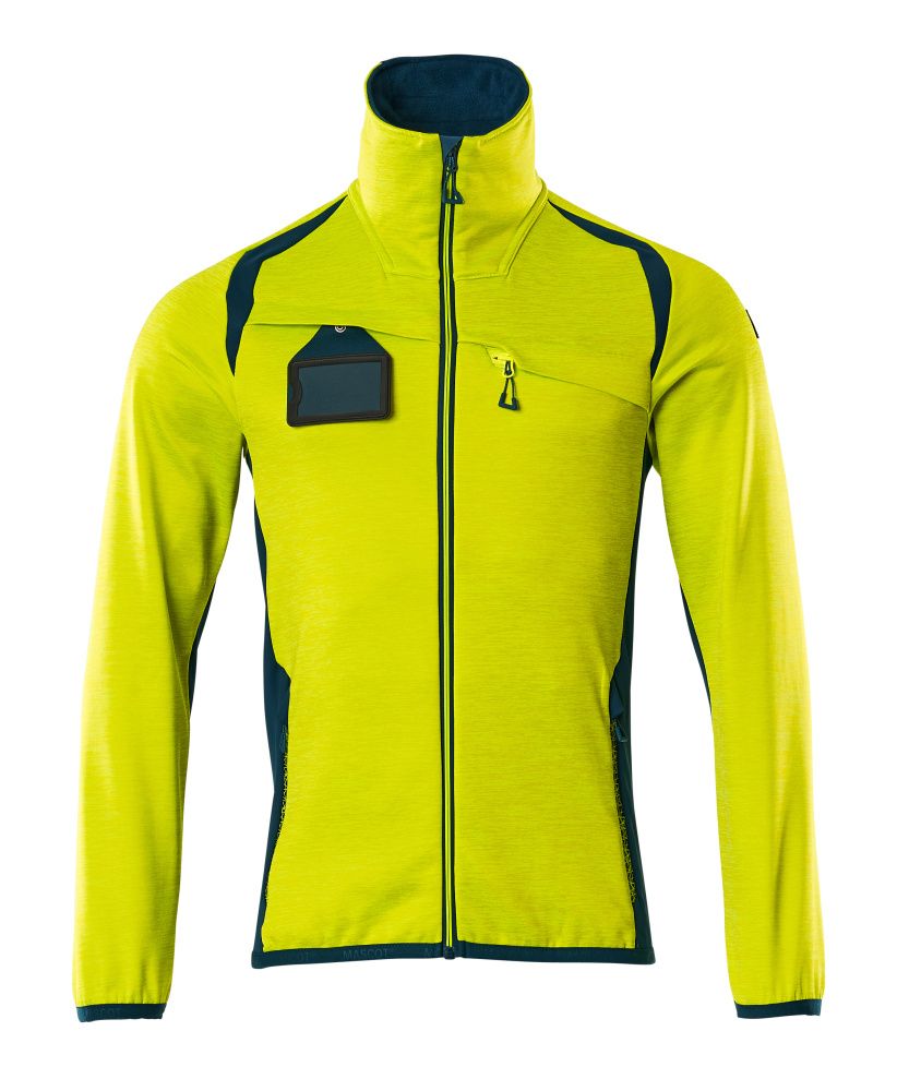 Fleecepullover mit Reißverschluss ACCELERATE SAFE Hi-vis Gelb/Dunkelpetroleum L