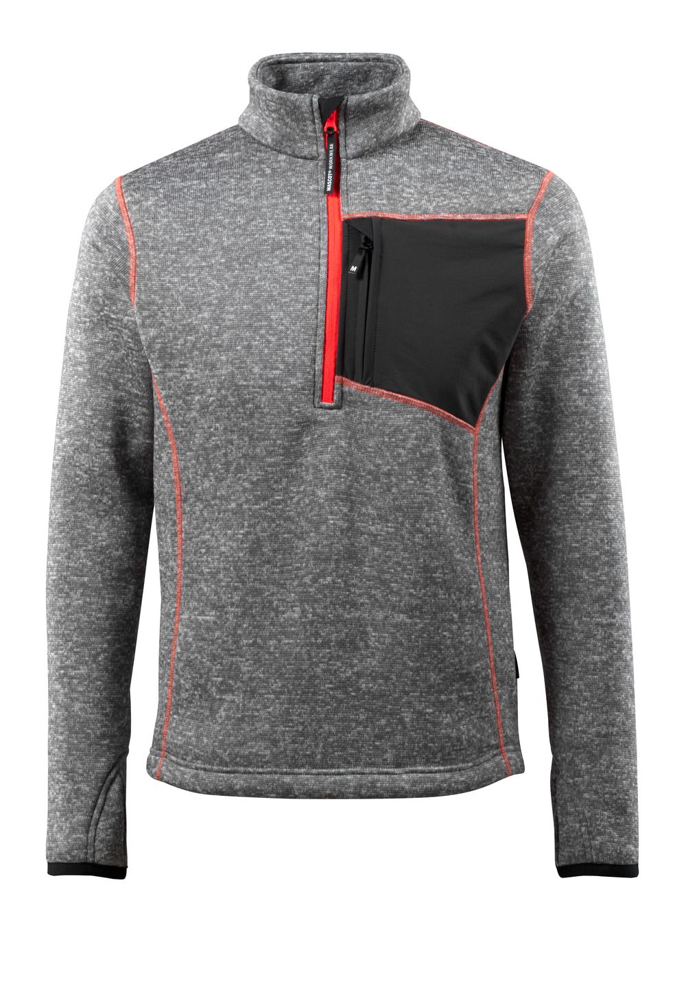 Strickpullover mit kurzem Reißverschluss HARDWEAR Grau-meliert M