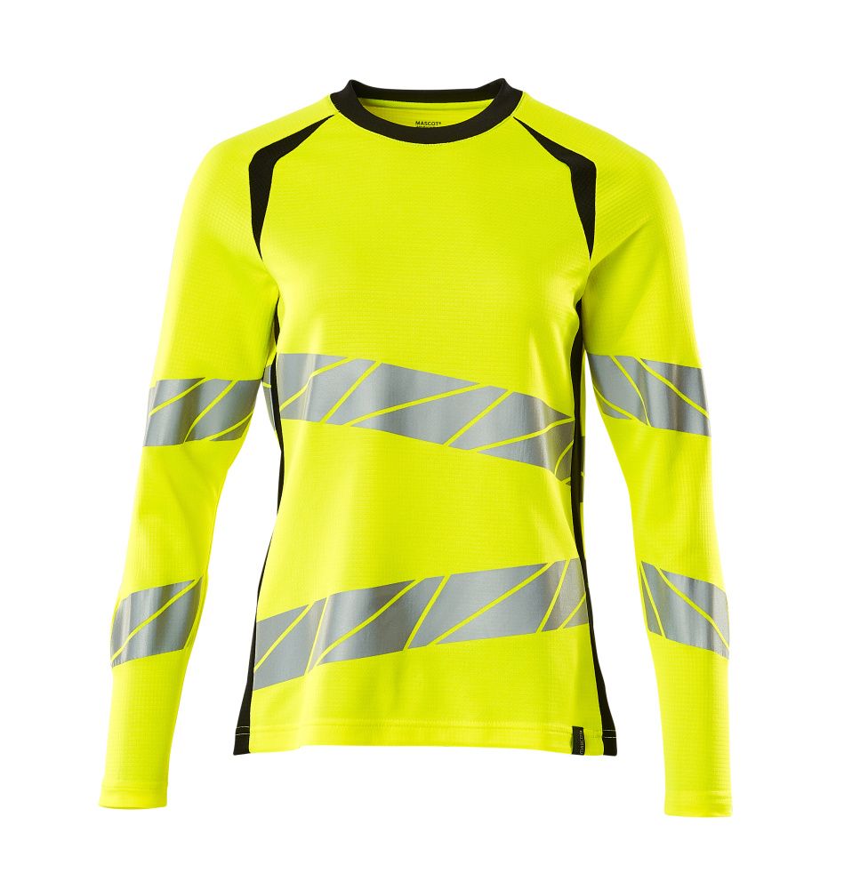 Damen-Passform Langarmshirt ACCELERATE SAFE Hi-vis Gelb/Schwarz 3XLONE