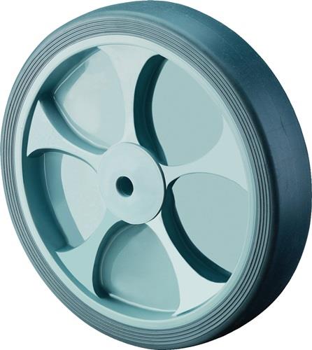 Ersatzrad D.100mm Trgf.110kg Gum.grau Achs-D.12mm Nabenl.40mm BS ROLLEN