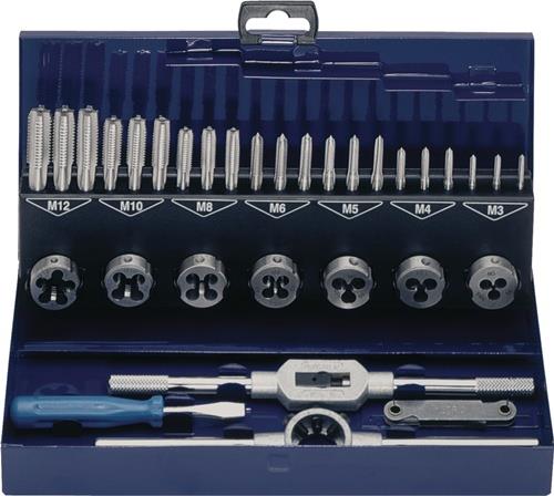 Gewindeschneidzeugsatz M3-M12 32tlg.HSS Metallkass.TECWERK