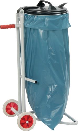 Abfallsammler H960xB500xT500mm 120l lichtgrau Klemmvorrichtung