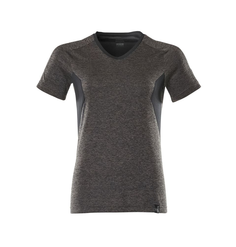 Damen-Passform T-Shirt ACCELERATE Dunkelanthrazit  meliert/Schwarz 2XLONE
