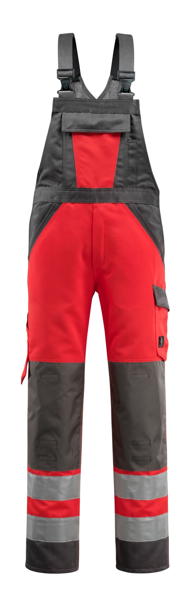 Latzhose mit Knietaschen SAFE LIGHT Hi-vis Rot/Dunkelanthrazit 82C62