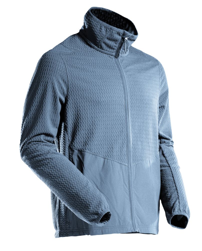 Microfleece Pullover mit Reißverschluss CUSTOMIZED Steinblau 4XL