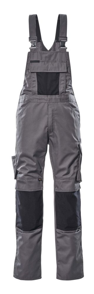 Latzhose mit Knietaschen UNIQUE Anthrazit/Schwarz 76C48
