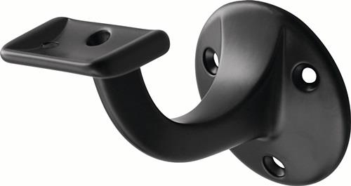 Handlaufträger 3507 Alu.ku.-besch.schwarz D.Wandplatte 56mm ger.Auflage HERMETA