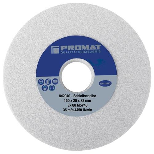 Schleifbockscheibe Ø200xB32x51mm 80 Form A m.Aussparung 110x16mm AlOxid PROMAT