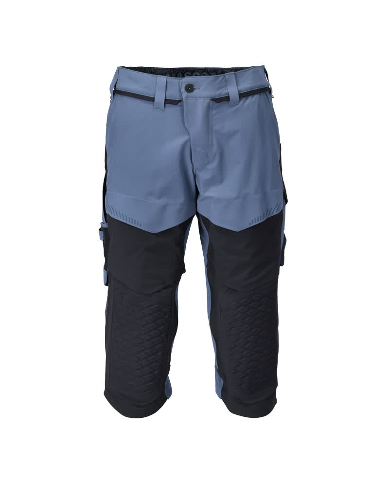 Dreiviertel-Hose mit Knietaschen CUSTOMIZED Steinblau/Schwarzblau C64