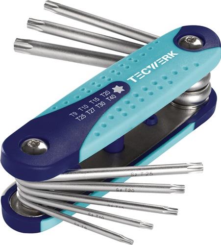 Schraubendrehersatz 8-tlg.Handklapphalter T9-T40 S2-Stahl TECWERK