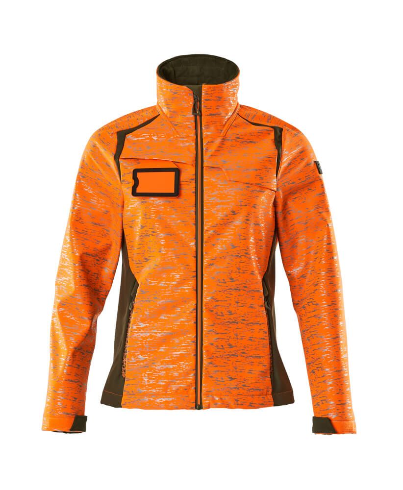 Damen-Passform Softshelljacke ACCELERATE SAFE Hi-vis Orange/Moosgrün 2XL