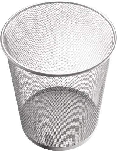 Papierkorb 15l H280xØ267mm m.Lochdekor STA silber HELIT