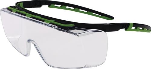 Schutzbrille Kubik EN 166 EN 170 Bügel schwarz/grün,Scheibe klar PC PRO FIT