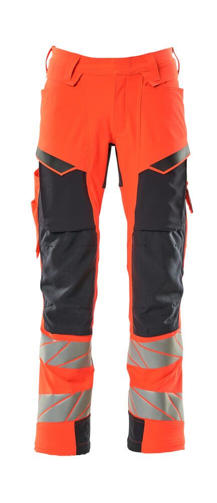 Hose mit Knietaschen ACCELERATE SAFE Hi-vis Rot/Schwarzblau 82C47