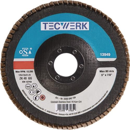 Fächerscheibe Kehlnaht D.125mm K.40 kon.INOX ZK TECWERK