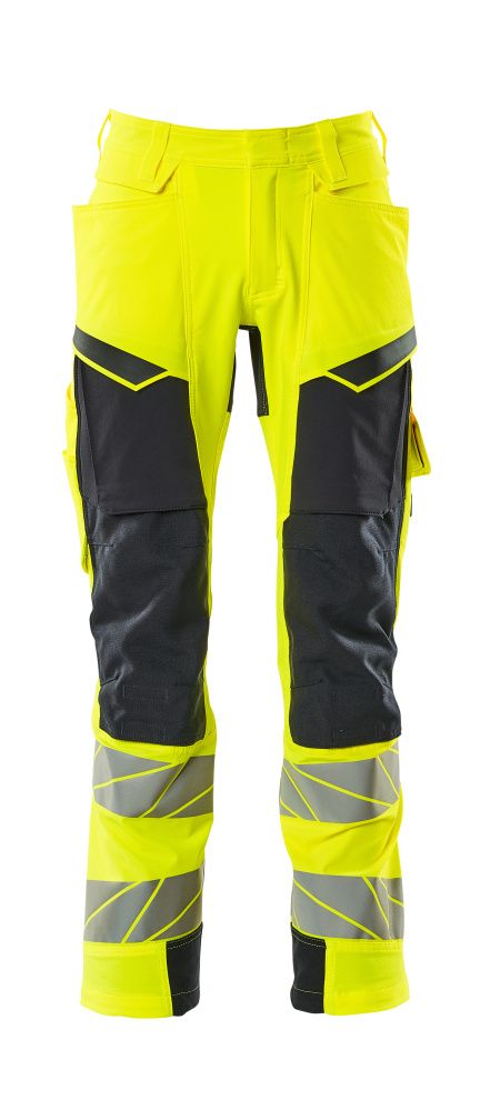 Hose mit Knietaschen ACCELERATE SAFE Hi-vis Gelb/Schwarzblau 90C48