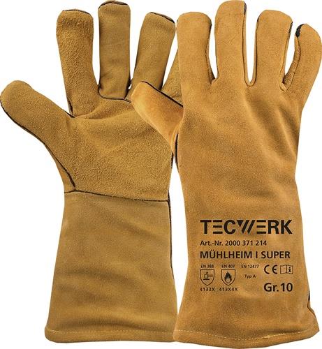 Schweißerhandschuhe Mühlheim I Super Gr.10 gelb EN 388/407/12477 6PA TW