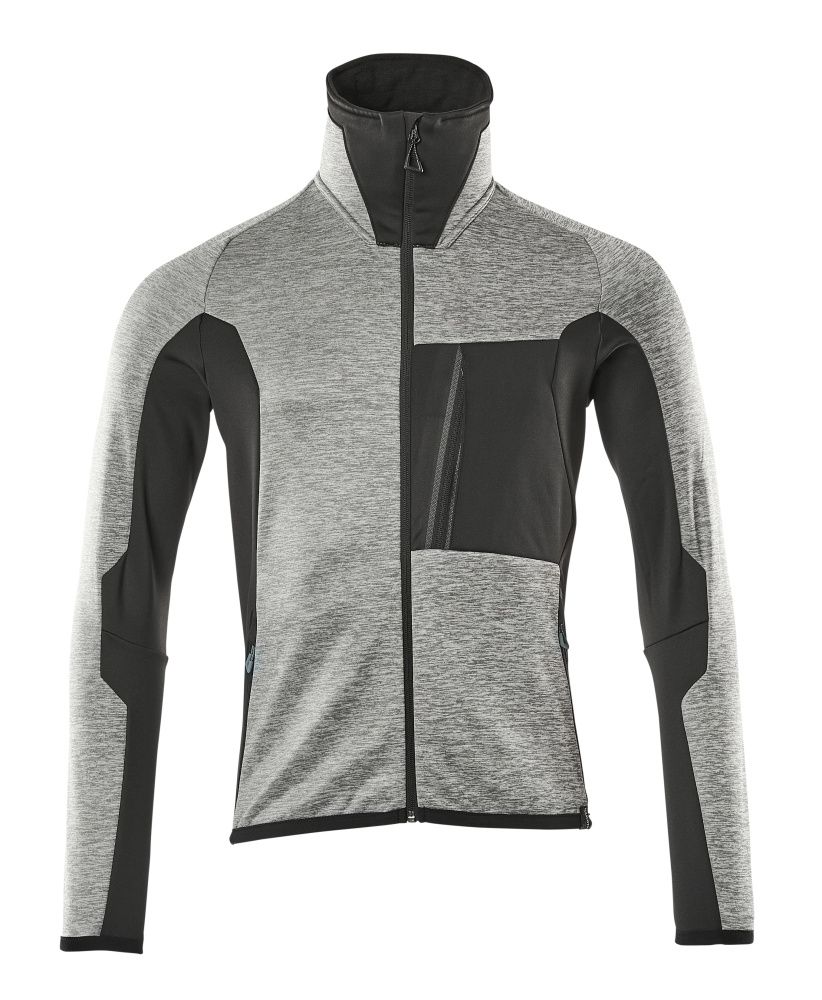 Fleecejacke ADVANCED Grau-meliert/Schwarz S